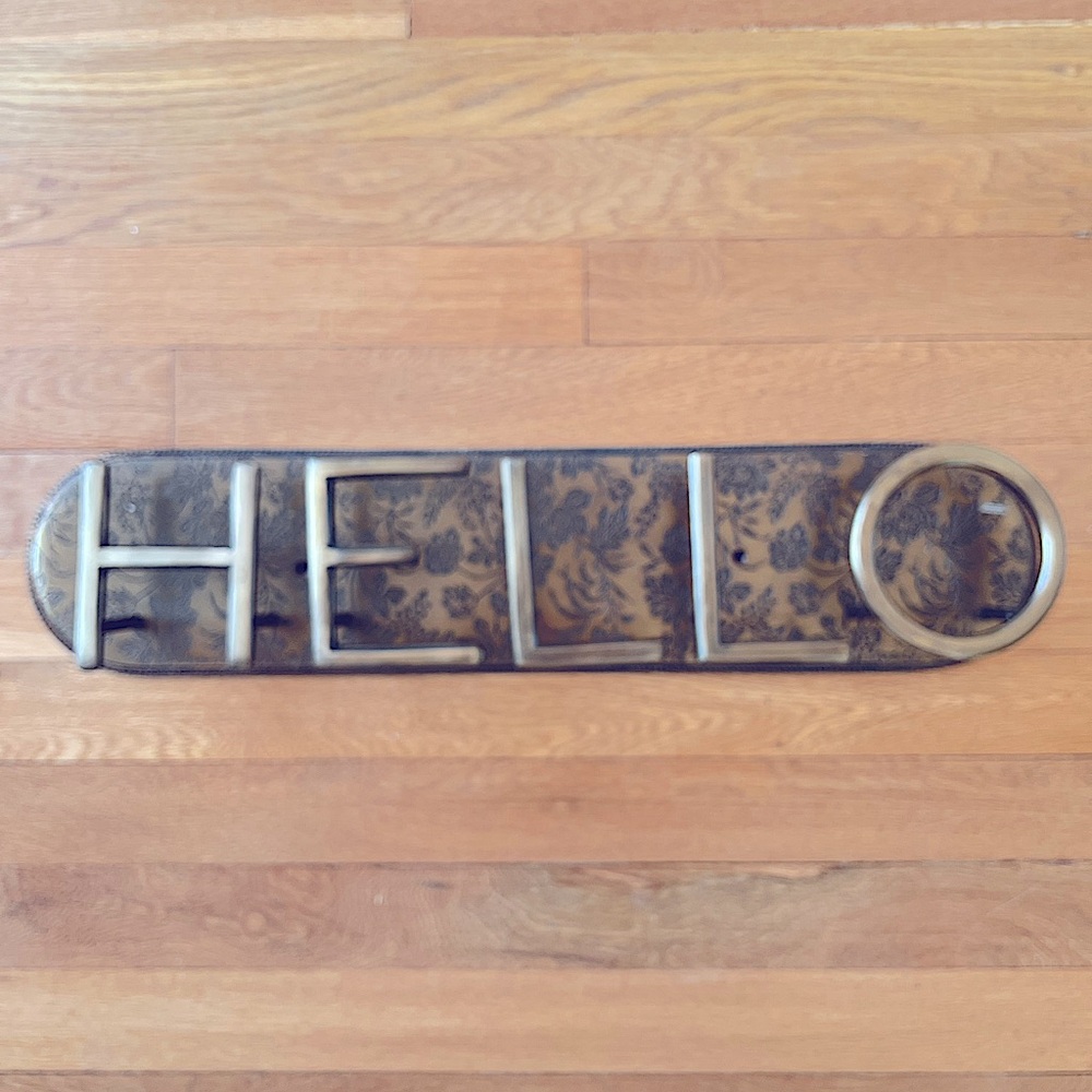 Anthropologie HELLO Hook Rack NEW in original box (OUT OF STOCK)